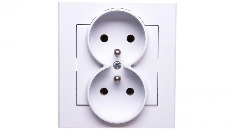 Ospel GP-2RZ/00 Socket White IP20, 16 A, 84 mm, 45 mm, 90 mm