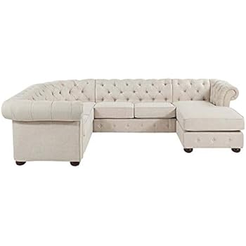 Amazon Com French Country Style Sectional Sofa Linen Upholstery