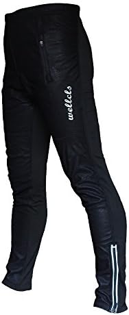 Wellcls Windproof Cycling 3D GEL Padded Pants Bike Bicycle Wear Fleece Winter Thermal (Black, XX-Large)