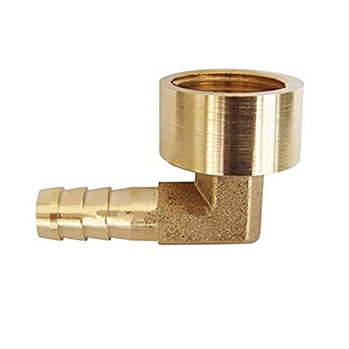 HATOOLHA® Brass Barb Hose Fitting, Elbow Pipe Connector 10mm Barbed to 3/8" BSP Female Thread 90 Degree Pipe Adapter Connector