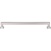 Top_Knobs Ascendra Pull Color Brushed Satin Nickel 12" Length Transcend Coll Contemporary Transitional Bar Handle Decorative 