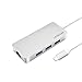 Letscom USB-C to USB 3.0 Portable Data Hub with Thunderbolt 3 to Network Adapter Ethernet Port and 3 USB 3.0 Ports, for Macbook Pro, XPS, Google Pixelbook and More Type C Devices, Silver