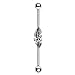 Pierced Owl 14GA Jeweled Antique Finish Feather Industrial Barbell in 316L Stainless Steel