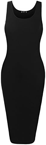 Mabssi Women Sleeveless Long Dress,2X,CAWDSD01_Black