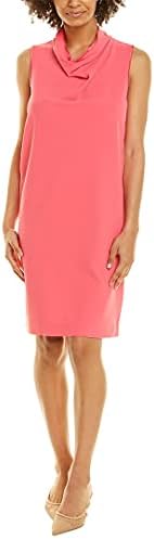 Cowl Neck Shift Dress, Camellia, S 