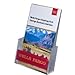 Clear-Ad - Acrylic Slant Back Bifold Brochure Holder 6x9 - Half Page 6 Inch Wide Sign, Rack Card, Booklet, Catalogue, Flyer, Pamphlet, Postcard, Tract Display Stand - LHF-S110 (Pack of 6)