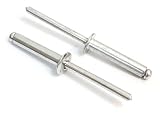 Rivets, Aluminum, 3/16" x 1" Inch, (6-16), Choose Size, Gap (.75-1)" (100 Pack), Blind Rivet by Bolt Dropper.