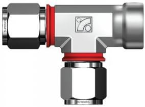 Superlok Female Run Tee Tube Fitting, Double Ferrule, Stainless Steel, 1/8" T x 1/8" F NPT x 1/2" T, 316 SS