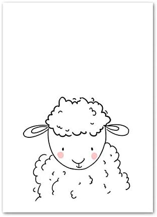 Cute Sheep Line Drawing Nordic Style Hd Print Picture Living Room Bedroom Home Decoration Canvas Art Poster 60x80cm Framed Amazon Co Uk Diy Tools