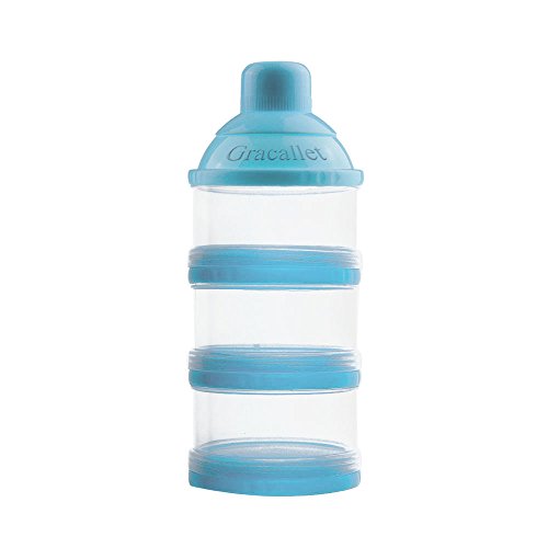 GracalletÂ® Clear and Light Blue PP Material Three- Layer Partial SplitÂ Charging Milk Powder and Food Dispenser for Baby Child Kid