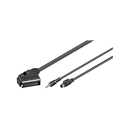Goobay 50778 Adapter Cable, Scart to S-Video, in/Out, Black, 6 m Cable Length