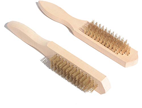 DS-Space Wooden Handle large File Brush & Card, File Cleaning, Rust removal Brush, 2-Pack