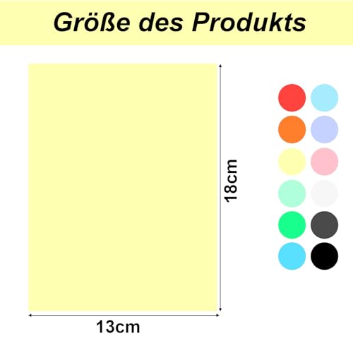 VGOODALL 100 Blatt Tonpapier, Farbigen Kopierpapier 12 Farben Bastelkarton TonPapier 13 x 18 cm für DIY Kunst Handwerk Drucken Skizzieren