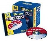 TRAXDATA CD-RW Rewritable 74 Min 650MB 4X Dataguard 10 Pack Jewel Cases