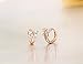 Windshow Girls 18K Gold Plated Mini Butterfly Bowknot CZ Huggies Hoop Earrings (Rose Pink)