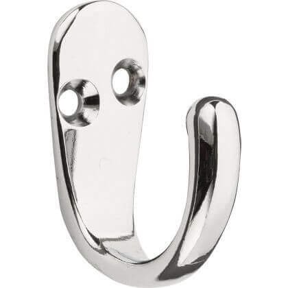 Decohooks Robe Hook - Polished Chrome - Door and Wall Mountable - Single - Fixings Included
