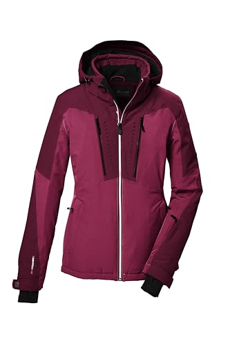 killtec Damen Skijacke/Funktionsjacke mit abzippbarer Kapuze, Schneefang und Unterarmventilation KSW 53 WMN SKI JCKT, rose, 46, 41975-000