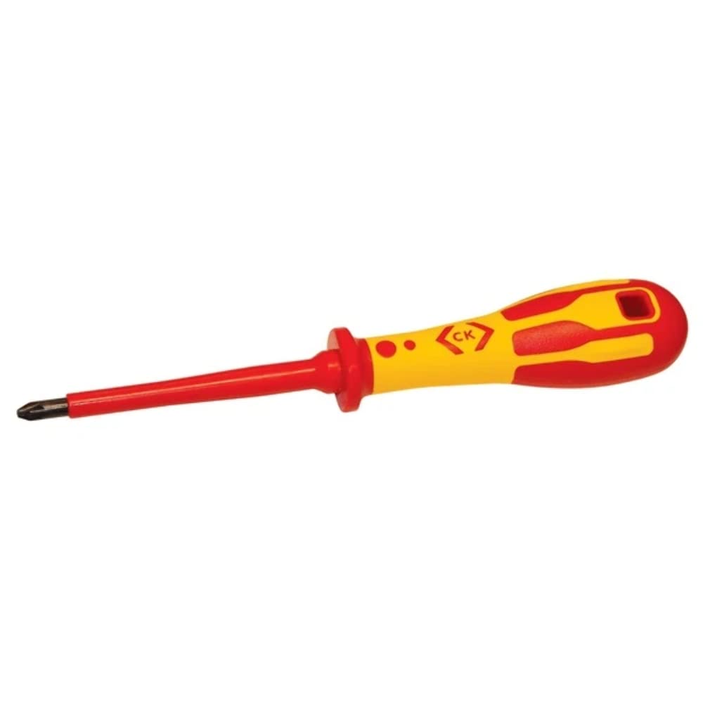 C.K Dextro VDE Pozidriv Screwdriver PZ3 x 150mm, Insulated Screwdrivers for Electricians, Tested to 10,000v, Gripping Precision Tip, Pozi Heavy Duty Screw Driver Electrician, Hand Tools, T49143-3