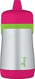 THERMOS FOOGO Vacuum Insulated Stainless Steel 10-Ounce Hard Spout Sippy Cup, Watermelon/Green