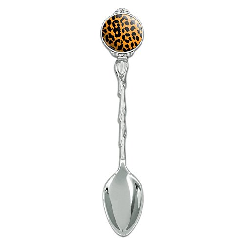 Leopard Print Orange And Black Novelty Collectible Demitasse Tea Coffee Spoon