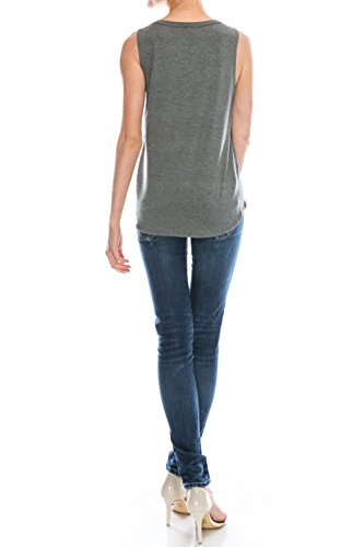 image for EttelLut Flowy Loose Fit Rayon Knit Tank Tops: Regular and Plus Size W