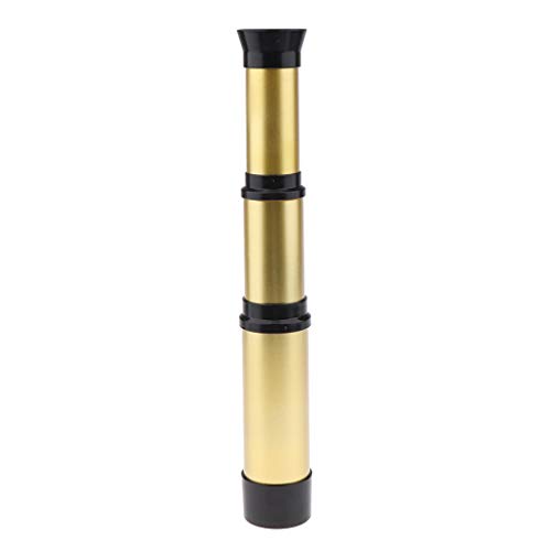 35mm Zoomable Spyglass Toy, Handheld Stretchable Monocular Scope Kids Gifts - Golden