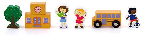 Kids Double Sided Felt Play Mat Bundle - 2 in 1 City & Farm, Indoor/Outdoor, Machine Washable 59" L x 39" W with Wooden School and firestation Accessories