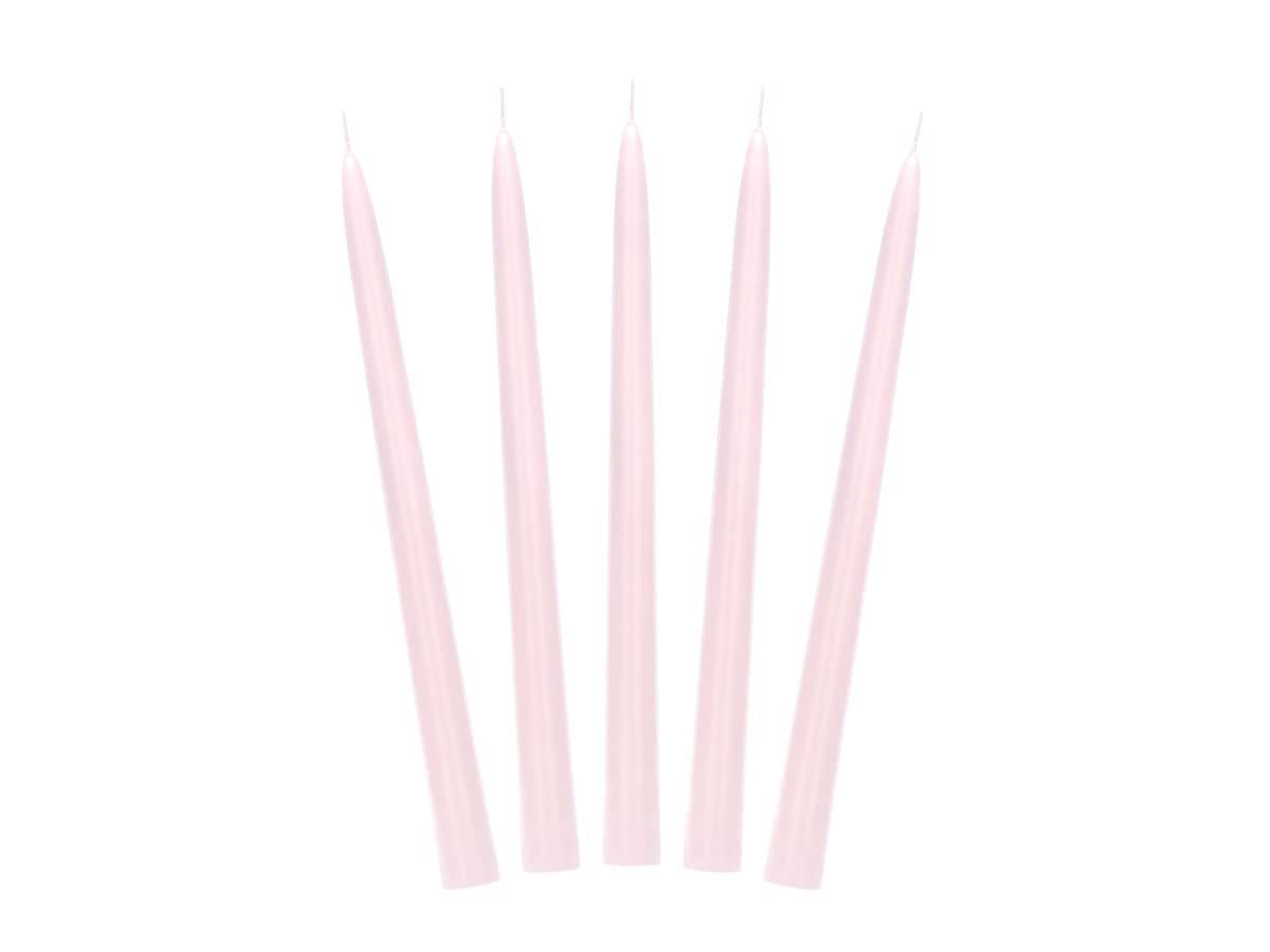PartyDeco SKMAT-081 Table Candle - Tapered Up - 24 cm - Light Pink - Pack of 10 - Matte Light Pink — image 1