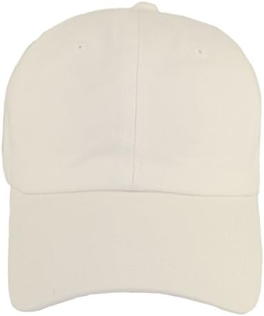 HUG Plain Baseball Cap Dad Hat Classic 100% Cotton Unisex Men Women Unstructured Max Comfort Low Profile Polo Style Adjustable back strap with metal buckle (WHITE)