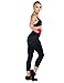 Delfin Spa Women's Mineral Infused High Waist Exercise Capris, Black, Large