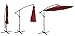 Patio Watcher 10ft Offset Cantilever Patio Umbrella Outdoor Market Hanging Umbrella with Crank & Cross Base for Backyard, Garden, Lawn and Pool - Red