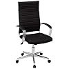 Amazon Basics High-Back Executive Swivel Office Desk Chair with Ribbed Puresoft Upholstery – Black, Lumbar Support…