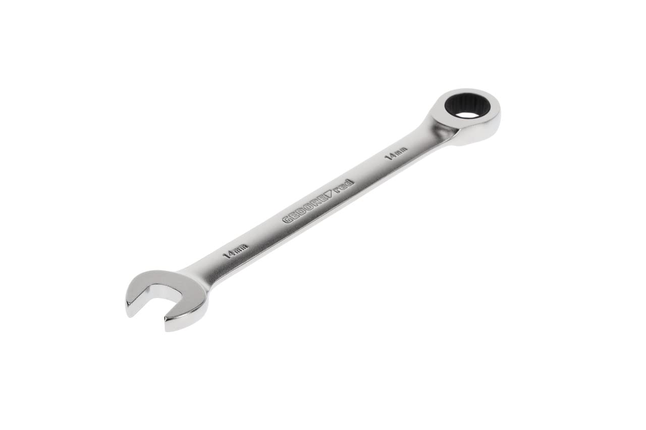 GEDORE red Combination ratchet spanner, with ratchet, AF 14 mm, Flat, Bi-hex, Spanner, R07100140