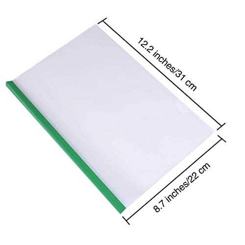 image for Louise Maelys 10 Pcs A4 Plastic File Folder Sliding Bar Report Covers,