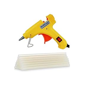 GLUN 20W 20 WATT 7MM HOT MELT Glue Gun (10 Sticks, Yellow)