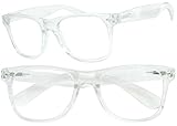Clear White Wayfarer Style Prescription Reading Glasses Black +1.00 - +3.50 Readers