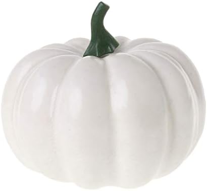 KunmniZ 1Pc Realistic Artificial Fake Small Pumpkins for Display Home Party Festival Decoration (White)