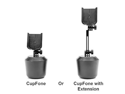 WeatherTech CupFone - Universal Adjustable Portable Cup Holder Car Mount for Cell Phones - Select from Multiple Configurations - CupFone/CupFone with Extension/Extension/Billet Alluminum Knobs