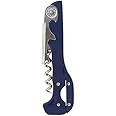Boomerang Two-Step Corkscrew Wine Opener with Built-In Foil Cutter and Bottle Opener - Dark Blue