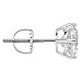 14K Solid White Gold Round Cut Cubic Zirconia Stud Earrings | .50 to 4.0 CTW | Screw Back Posts | With Gift Box
