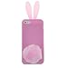Lovely Rabbit Silicone Bunny Case For iPhone 5 with Furry Tail - Pink