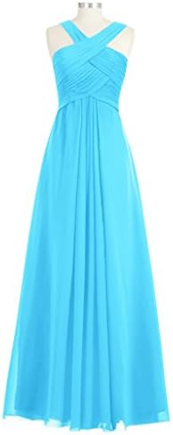 Tivansi Women's Long Chiffon Bridesmaid Dresses turquoise Size 22
