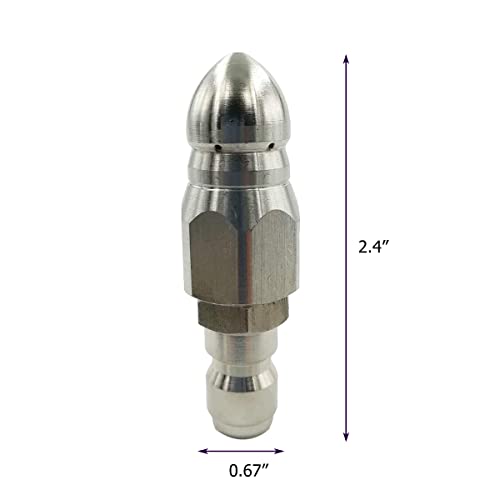 CREEXEON Sewer Jetter Nozzle,Stainless Steel,Pressure Washer Drain