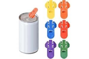 6 Pcs Manual Can Openers, Colorful Plastic Pop Beer Soda Can Tab Openers - Dust-Proof Drink Shield for Picnics Camping Family