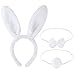 TINKSKY Bunny Cosplay Set Rabbit Costume Accessory Cute Ears Headband Tail Bow Tie for Party Cosplay Costume,Pack of 3(White)