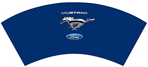 Mugzie 12-Ounce "Low Ball" Tumbler Drink Cup with Removable Insulated Wetsuit Cover - Ford Mustang - Chrome Pony (blue)