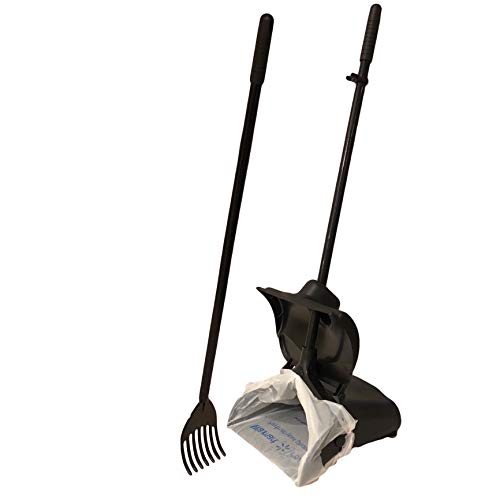 Hygena Scoop Odor Blocking Swivel Bin & Long Handle Rake Large Pooper Scooper for Clean Pet Waste Removal