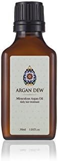 Argan Oil 30ml Daily Morrocan Hair Treatment 1oz for Curly, Damaged, Dry Hair, Frizz Control, Split Ends, Shine &amp; Softness by Argan Dew