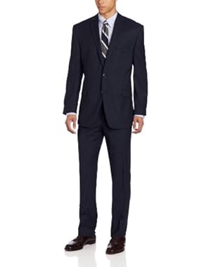 Calvin Klein Men's Navy-Stripe Slim-Fit Suit