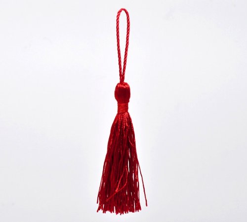 50 x Red 13.5cm Silky Crafts Making Tassels - Bookmarks, Scrapbooking and Cardmaking — image 1